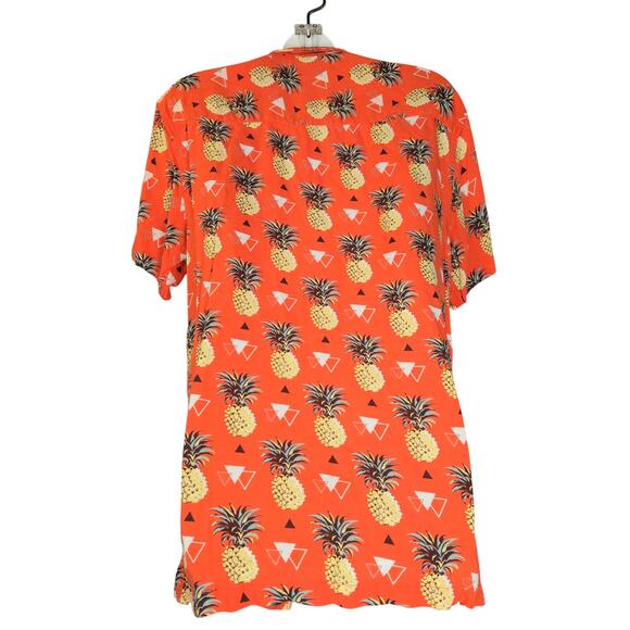 VSTR Mens Large Button Up Hawaiian Shirt Pineapples Lightweight Beach Vacation‎ - Picture 5 of 10